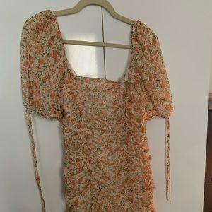 Skylar Rose ruched mini dress with balloon sleeves